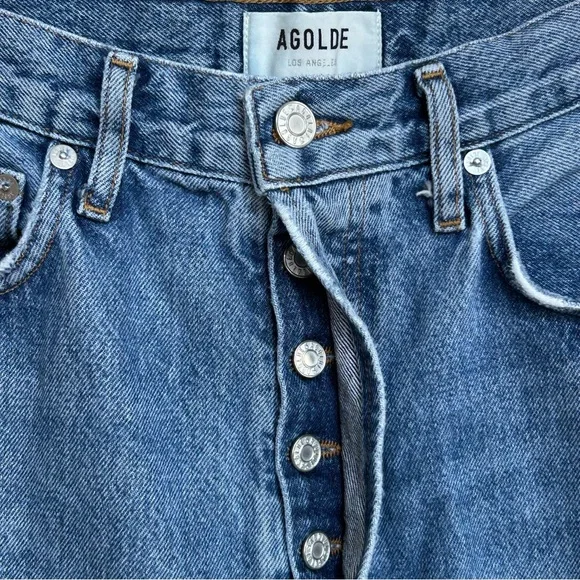 AGOLDE 90s High Rise Straight Leg Jeans 27 Organic Cotton Blend Stretch Denim - Picture 5 of 8